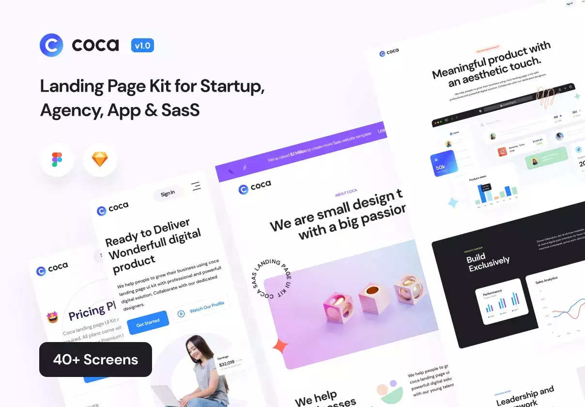 Coca - SaaS Landing Page Kit V1