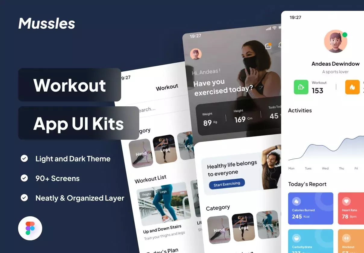 Mussles - Workout Apps UI Kits