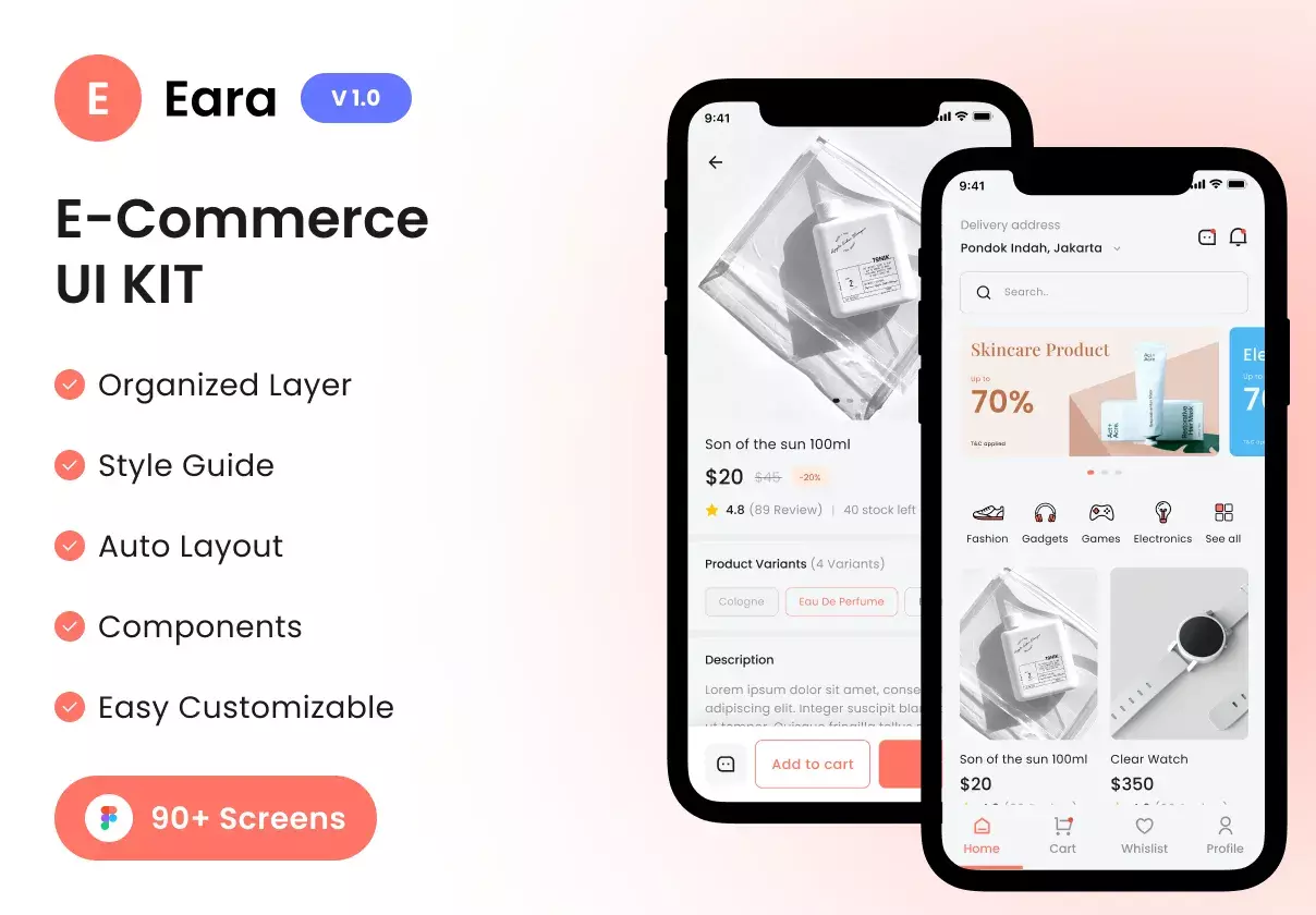 Complete ecommerce app UI KIT