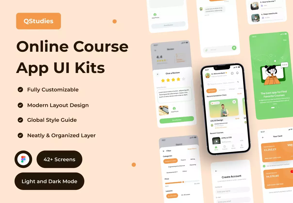 Qstudies - Online Course App UI Kit