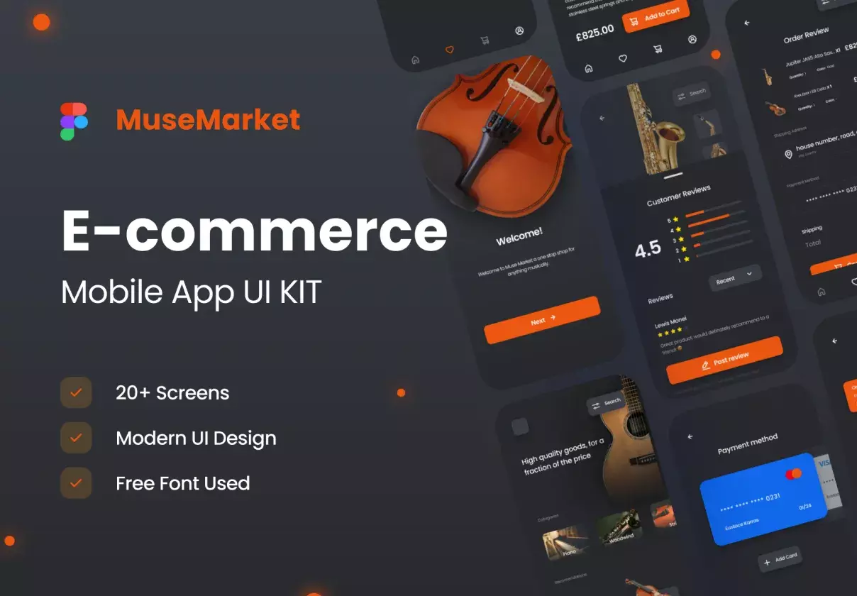 MuseMarket E-ccomerce Mobile App UI Kit