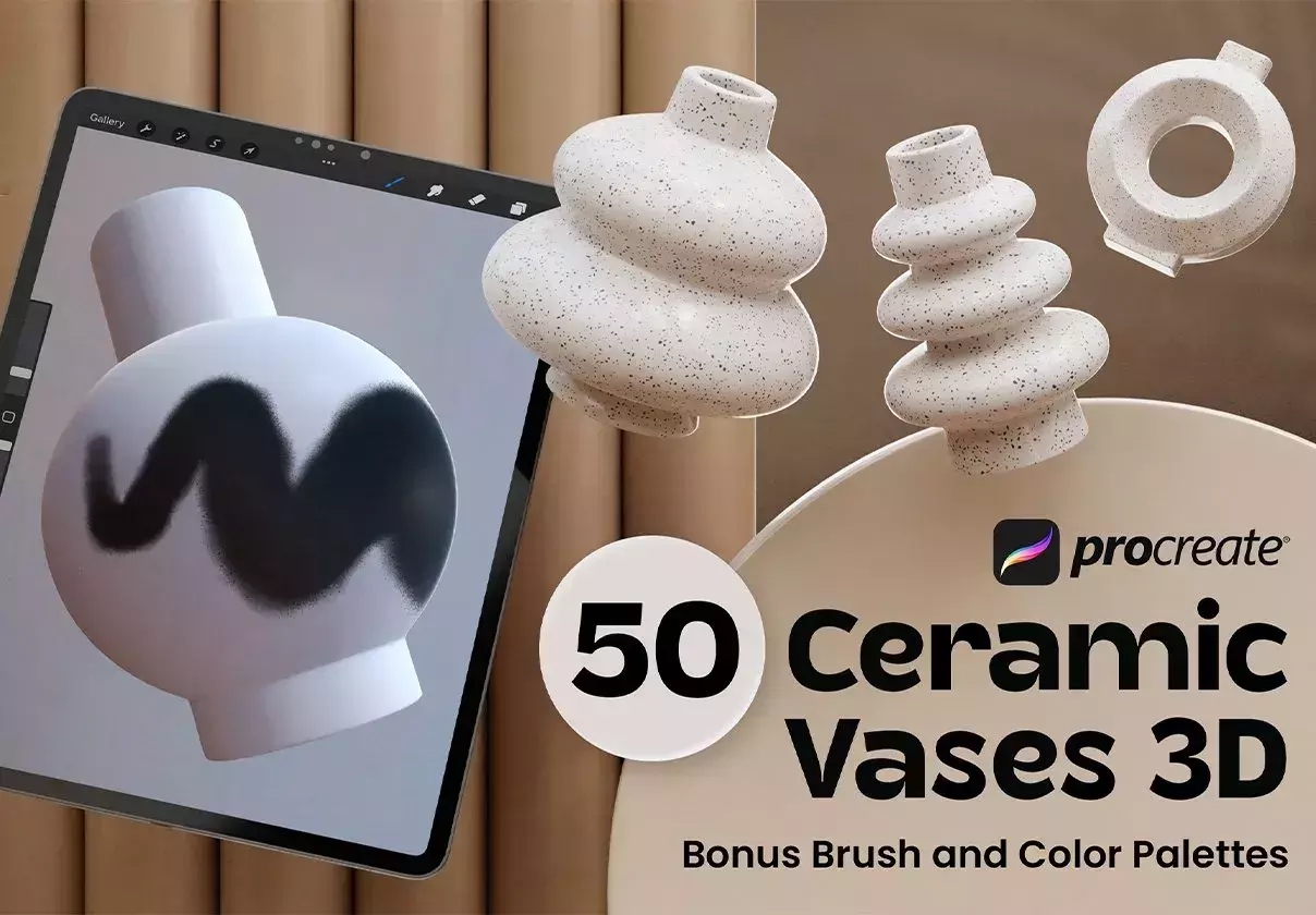 Procreate Ceramic Vases 3D