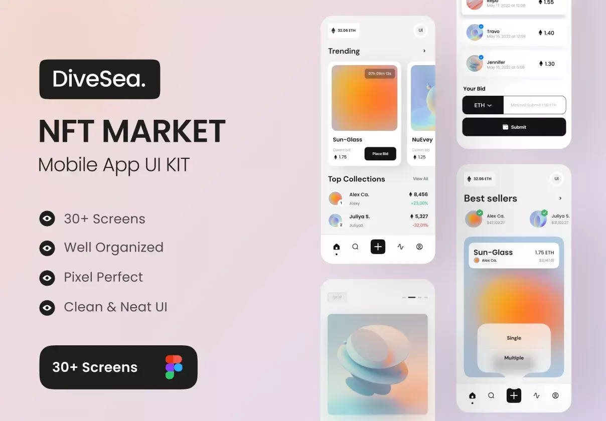 Premium NFT Market App UI Kit