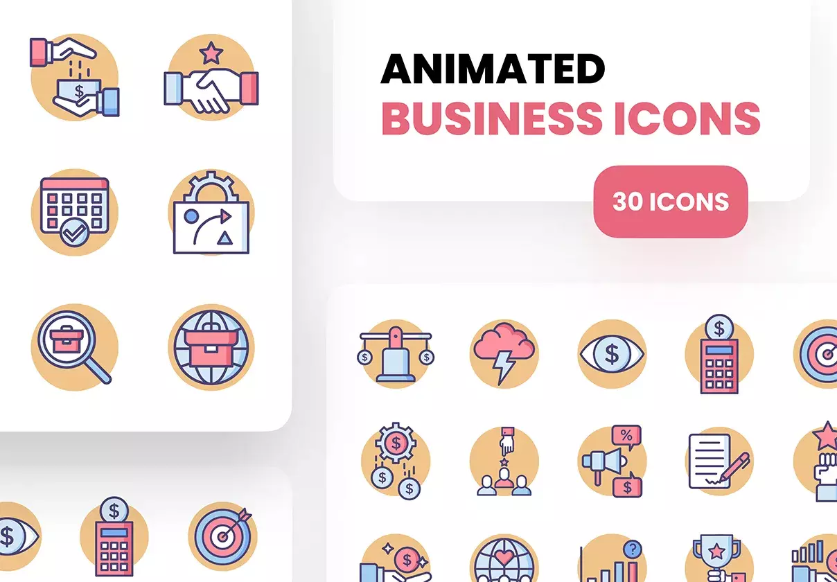 30 Animated Business Icons