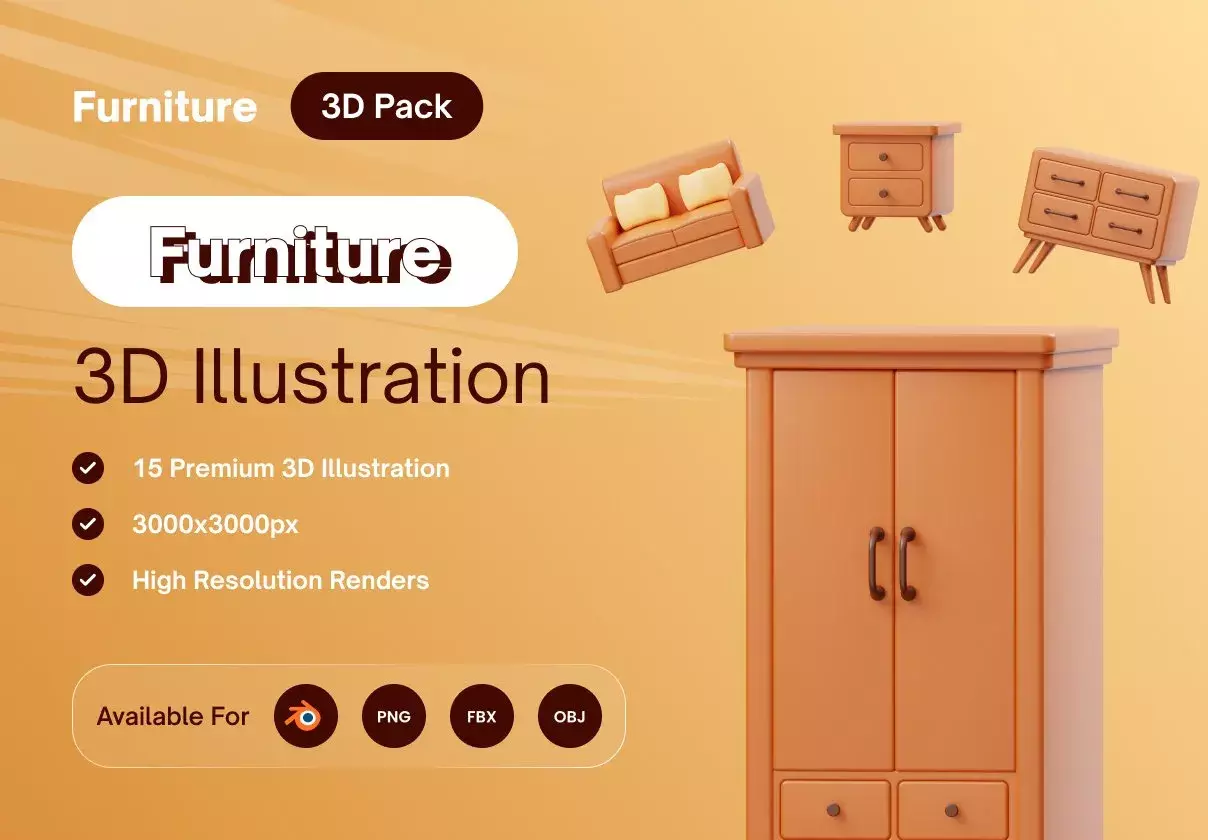 MYFURNITURE: 3D Furniture Icons