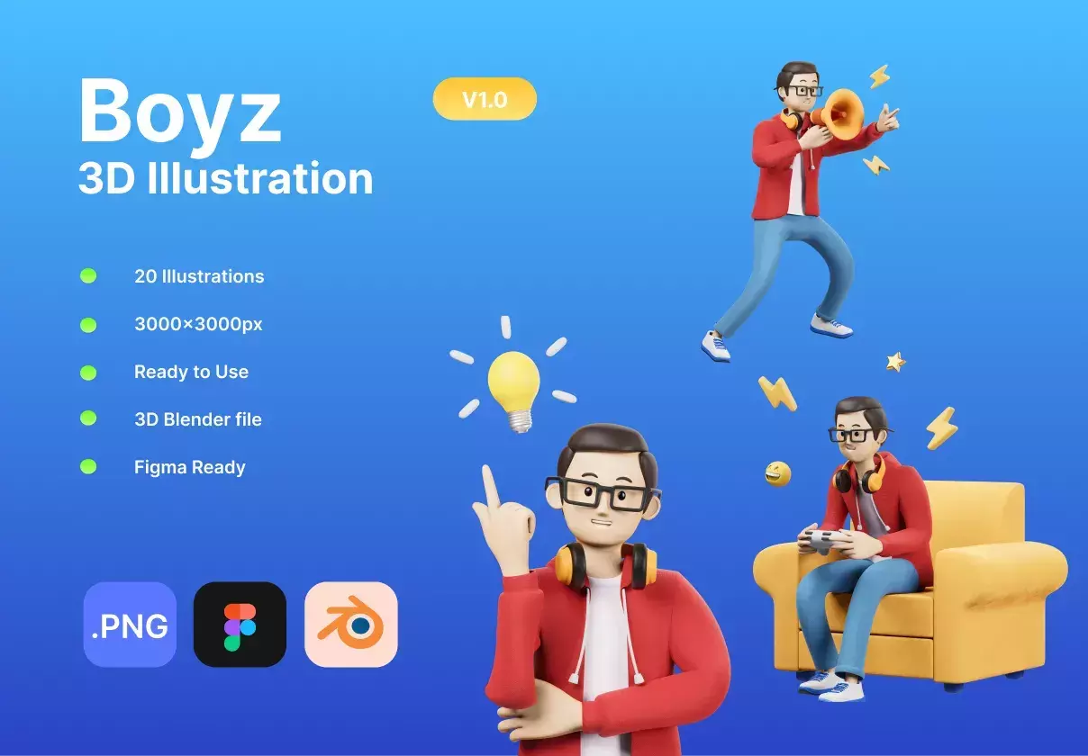 Boyz 3d character illustration