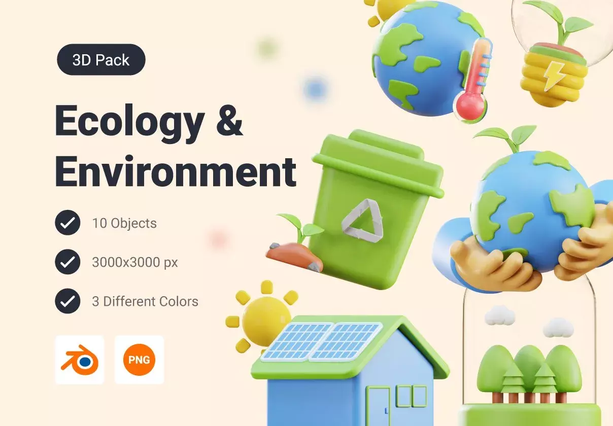 Ecology & Environment 3D Icon Pack