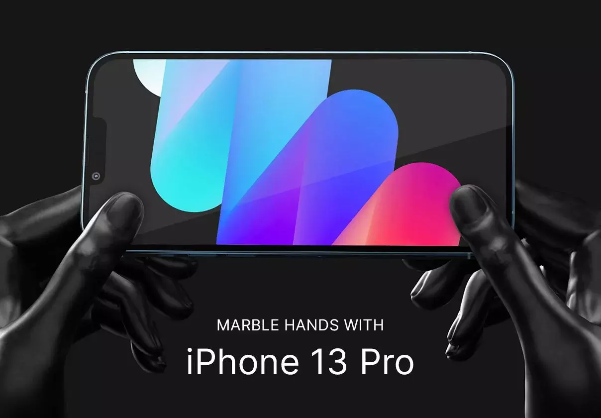 Marble Hand with iPhone 13 Pro