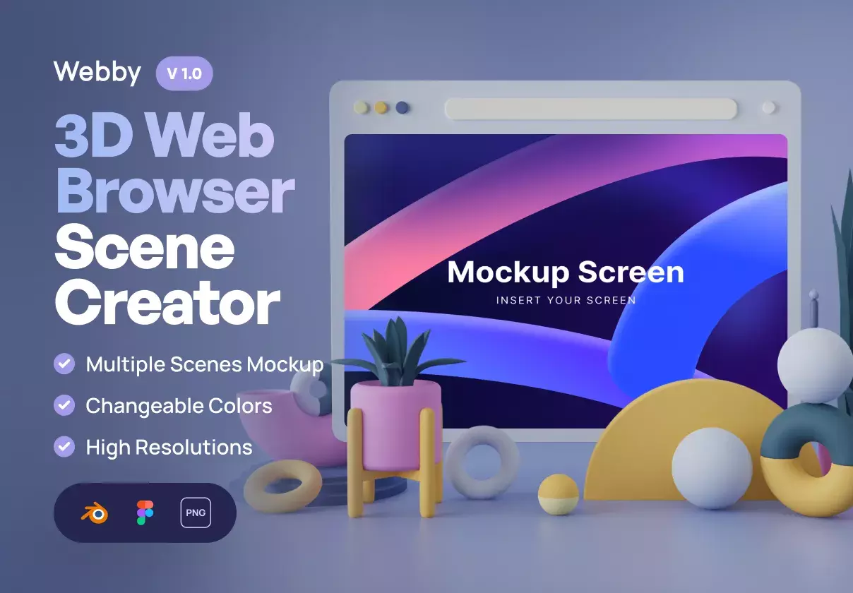 Webby - 3D Phone Scene Mockups