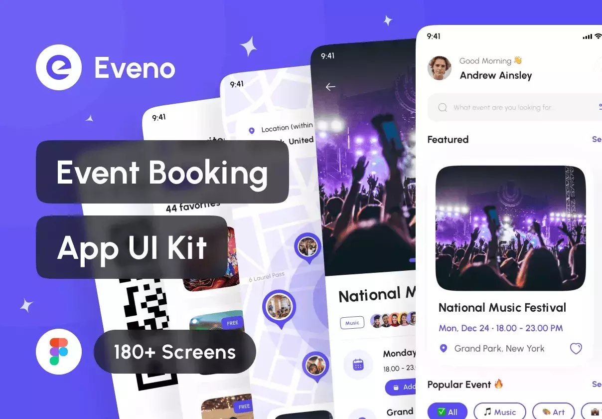 Eveno - Event Booking App UI Kit