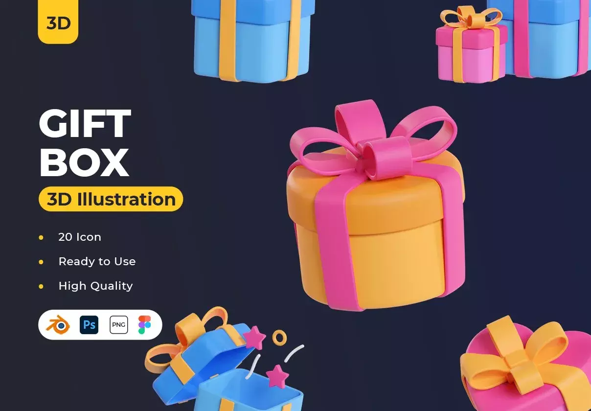 Gift Box 3D Icons