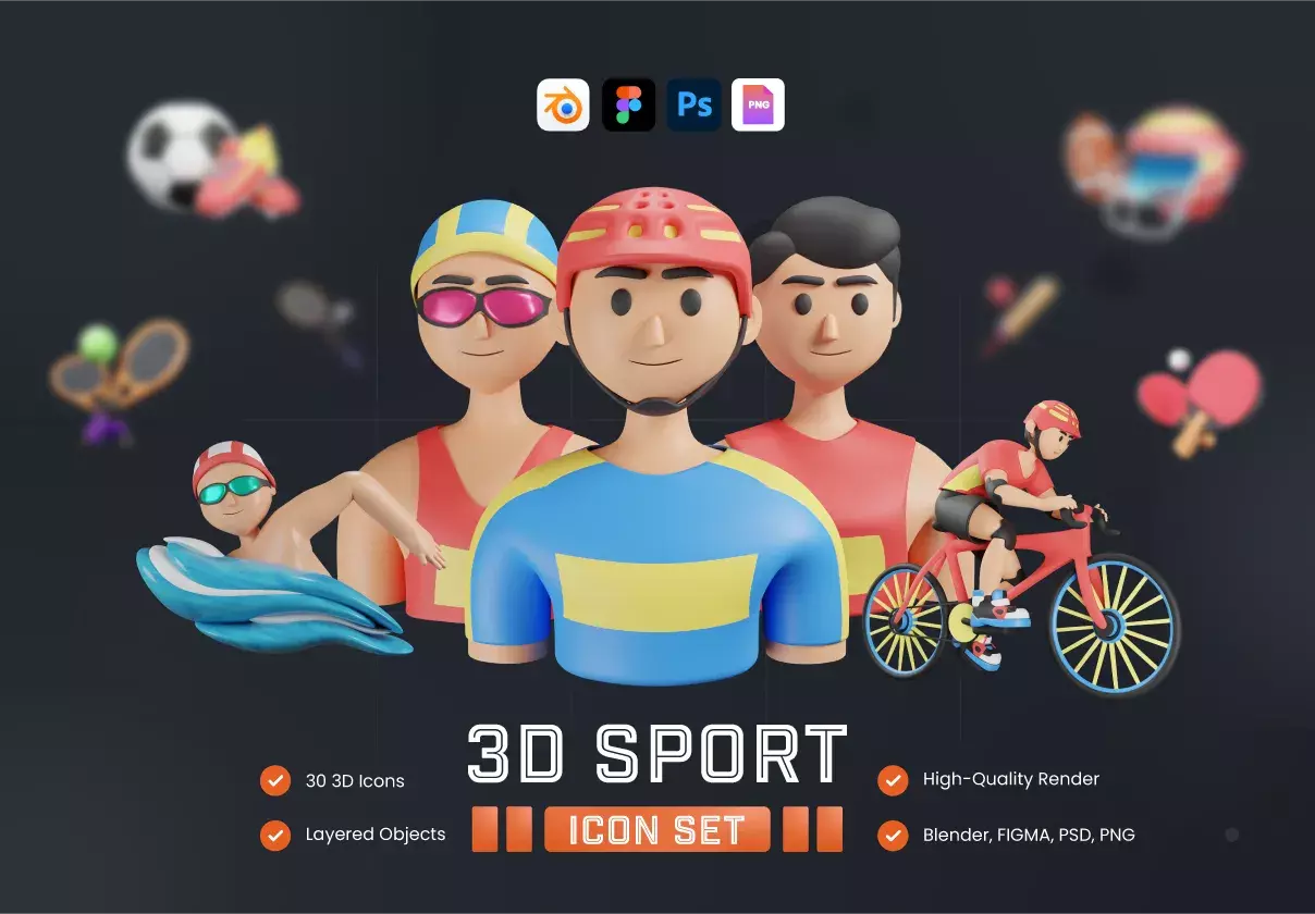 3D Sports and Activities Icons