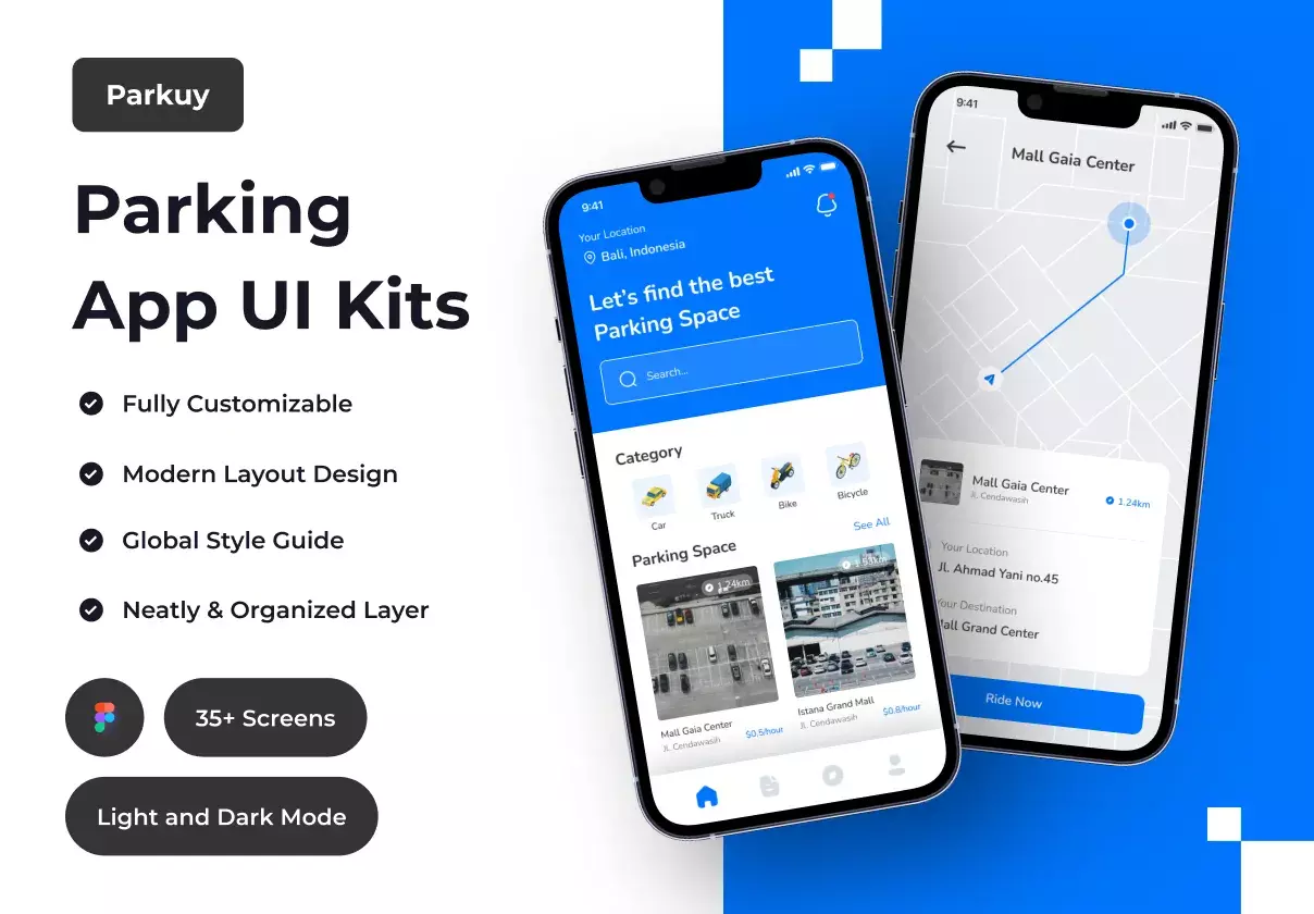 Parkuy - Parking App UI Kit