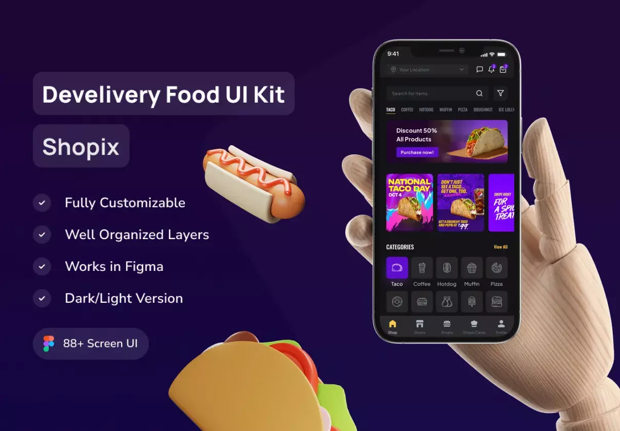 Shopix - Delivery Food UI Kit