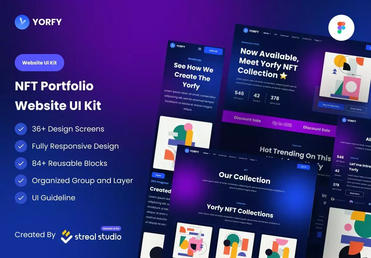 Yorfy NFT Portfolio Website UI Kit