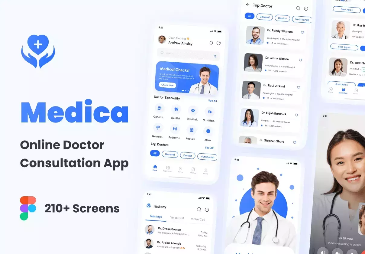 Medica - Online Doctor Consultation App UI Kit