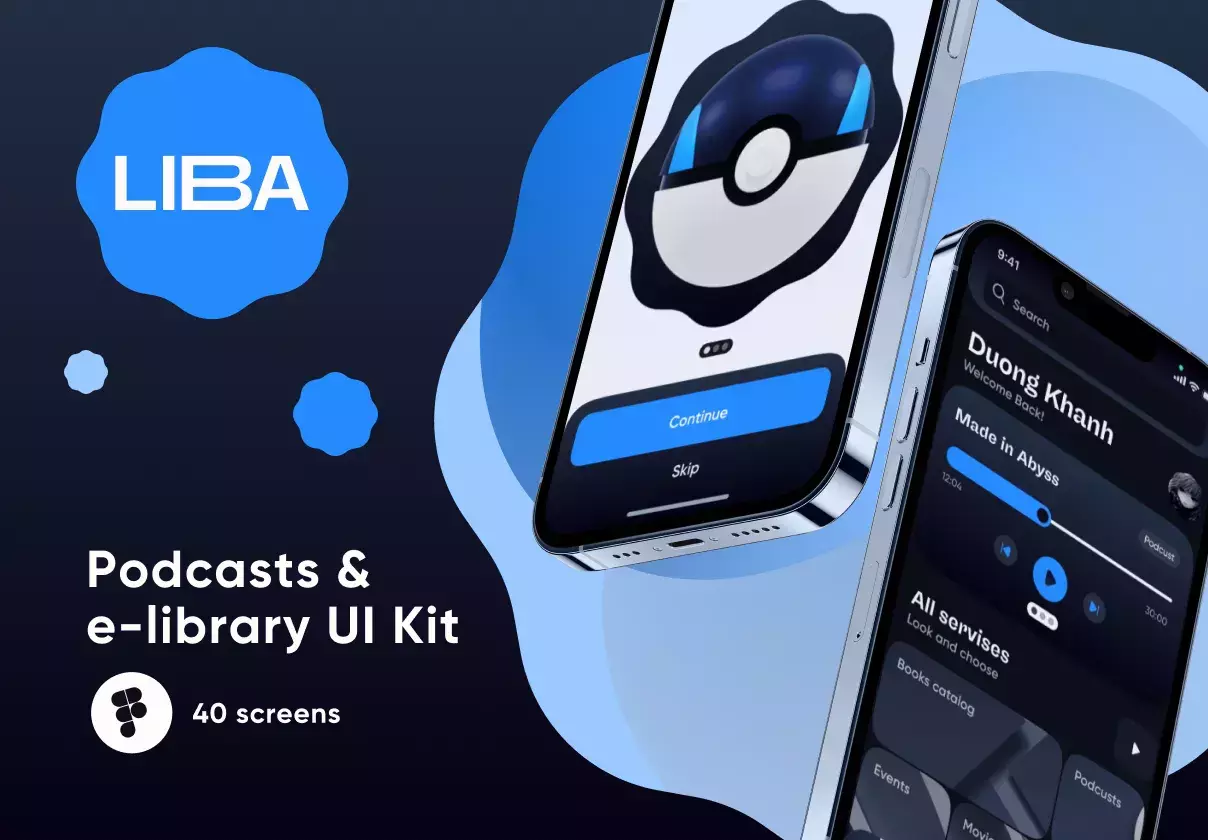 Liba – podcasts & e-library UI Kit