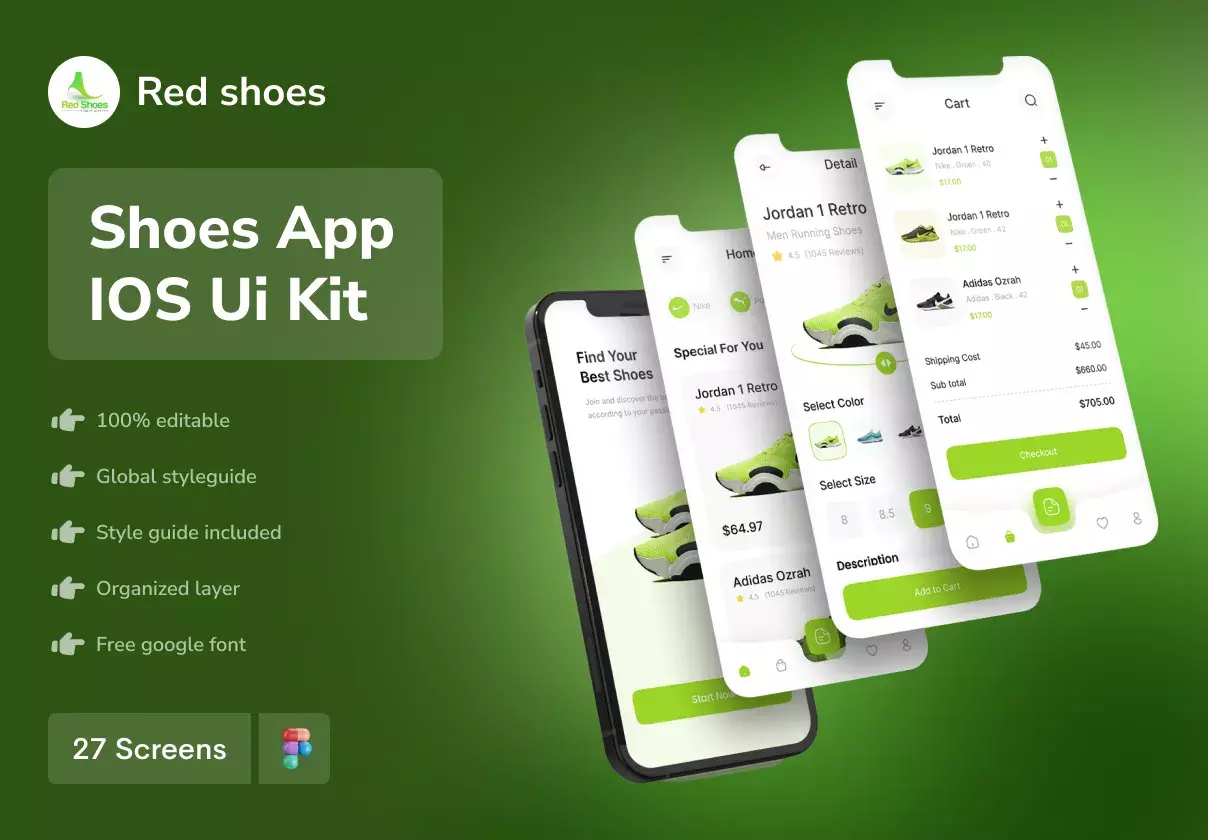 Red shoes - Shoes App IOS Ui Kit