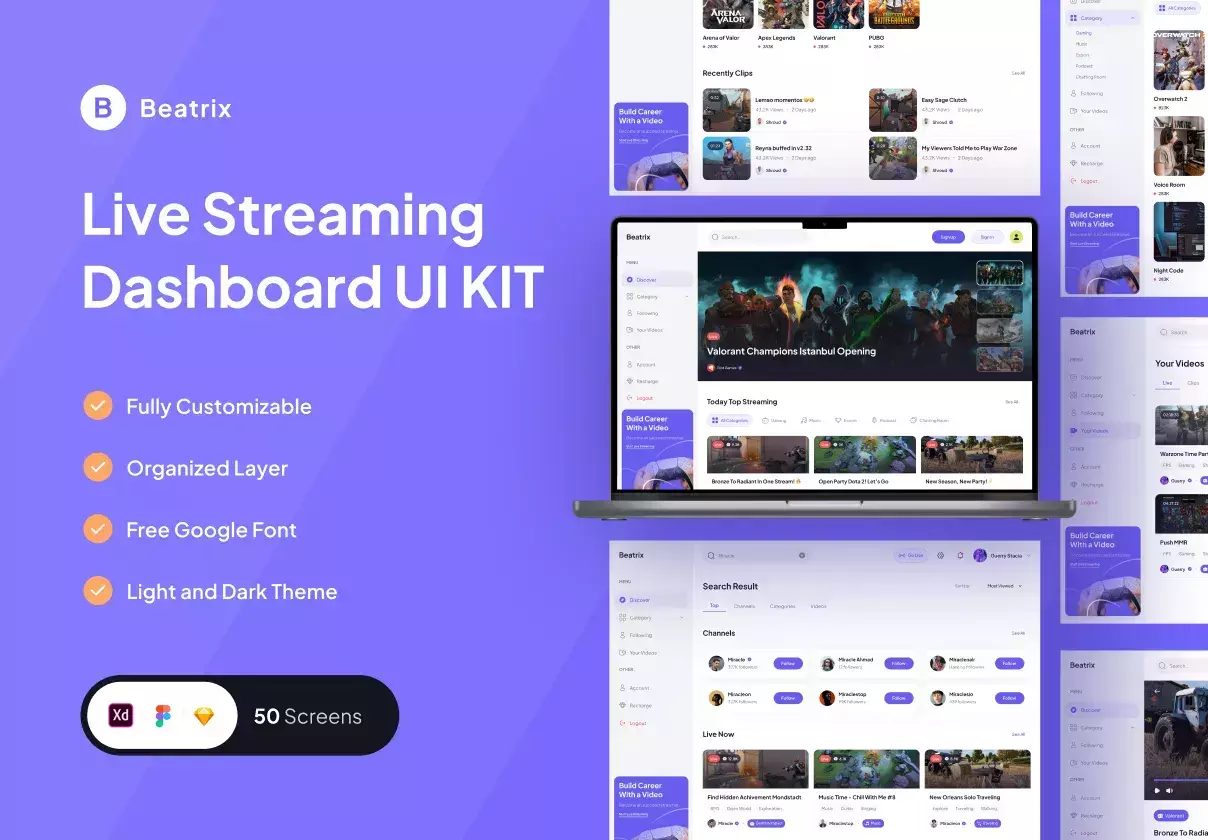 Beatrix - Live Streaming Dashboard