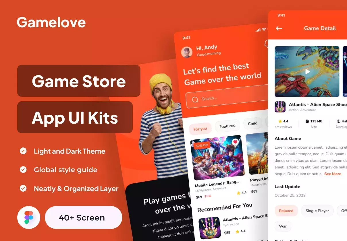 Gamelove - Game Store Apps UI Kits