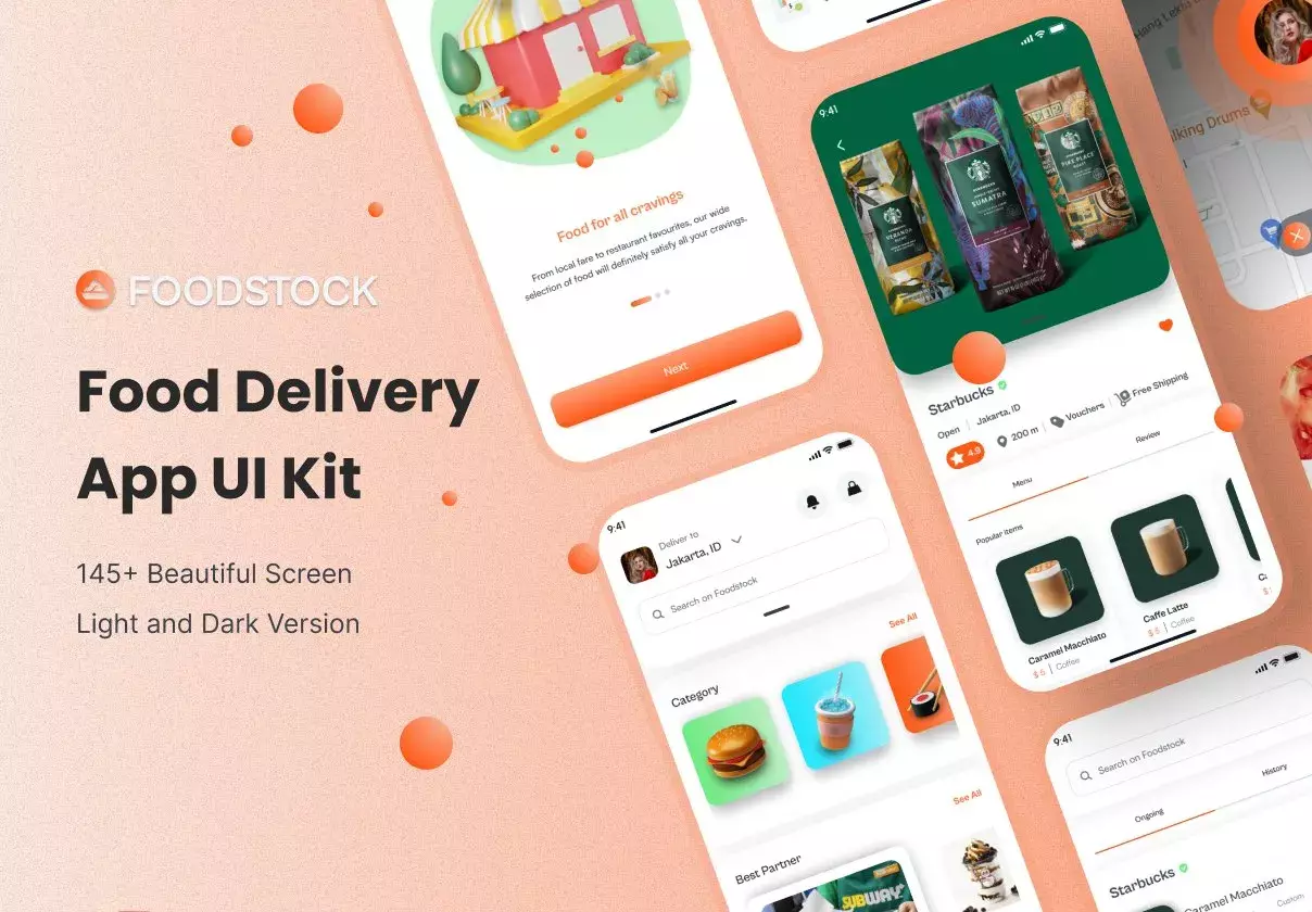 Foodstock Food Delivery App UI Kit