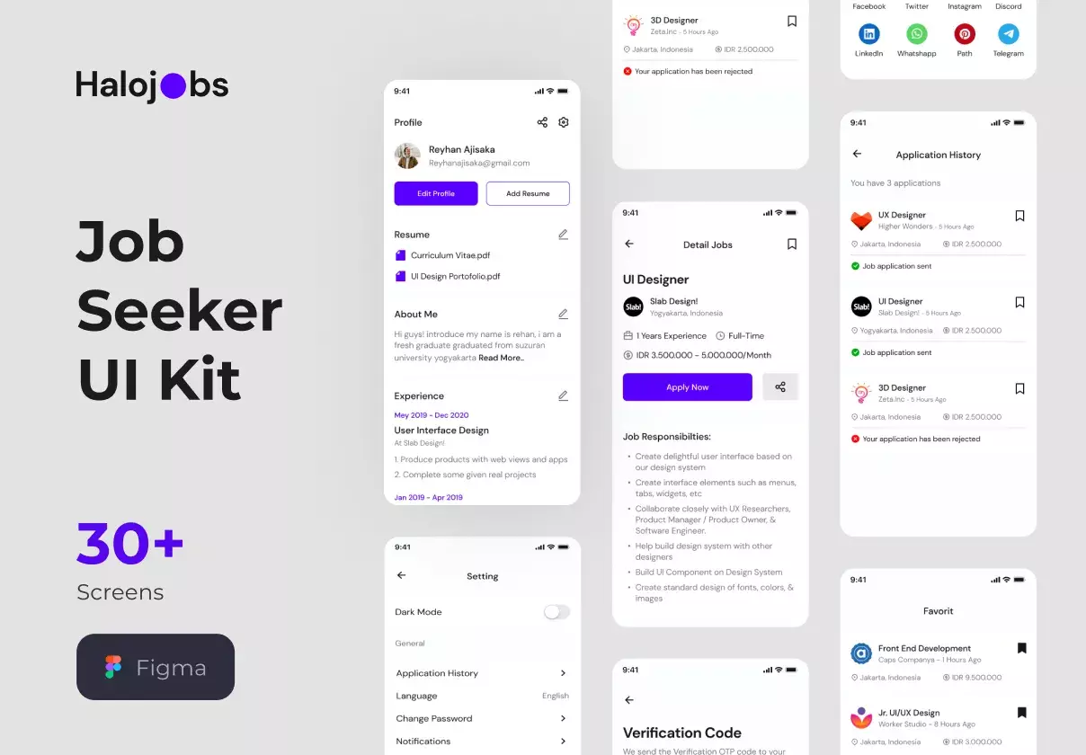 Halojobs - Jobseeker Ui Kit