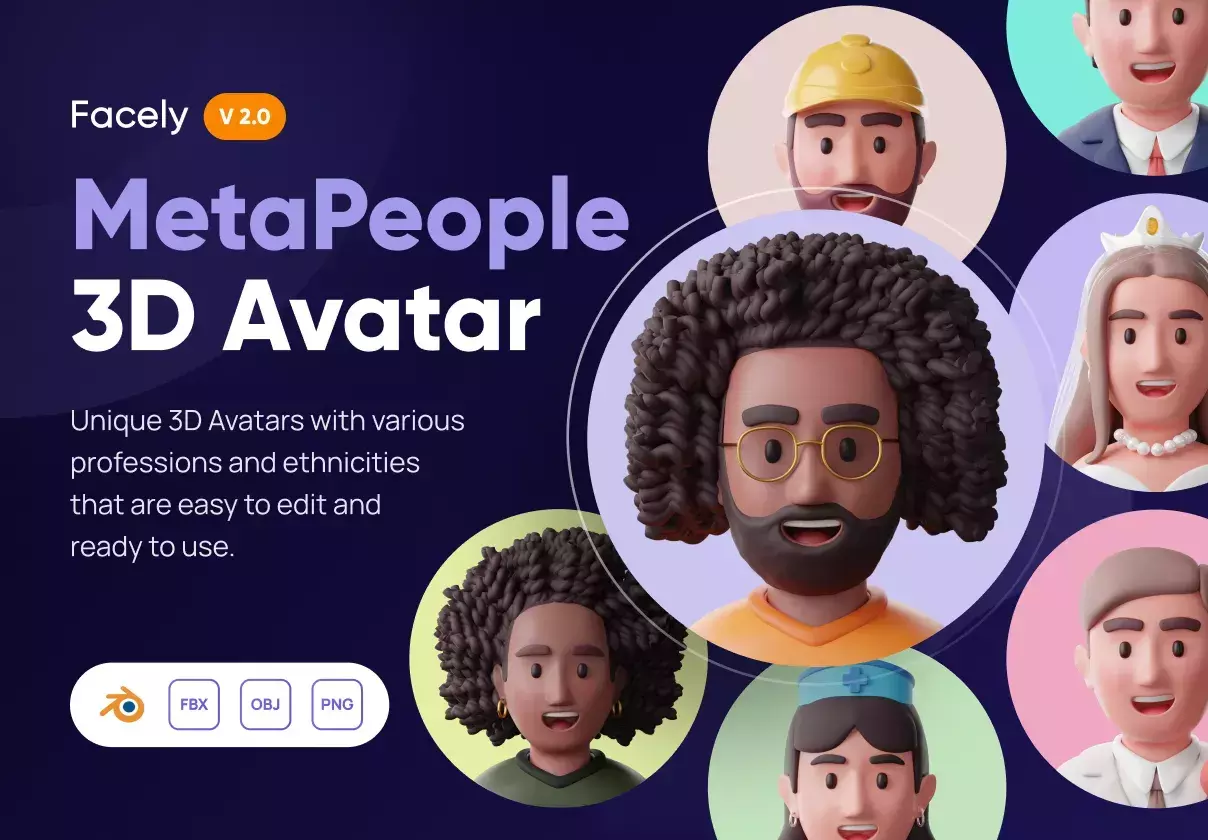 Unique 3D avatars with various profession and ethnicities for your startup & any design needs