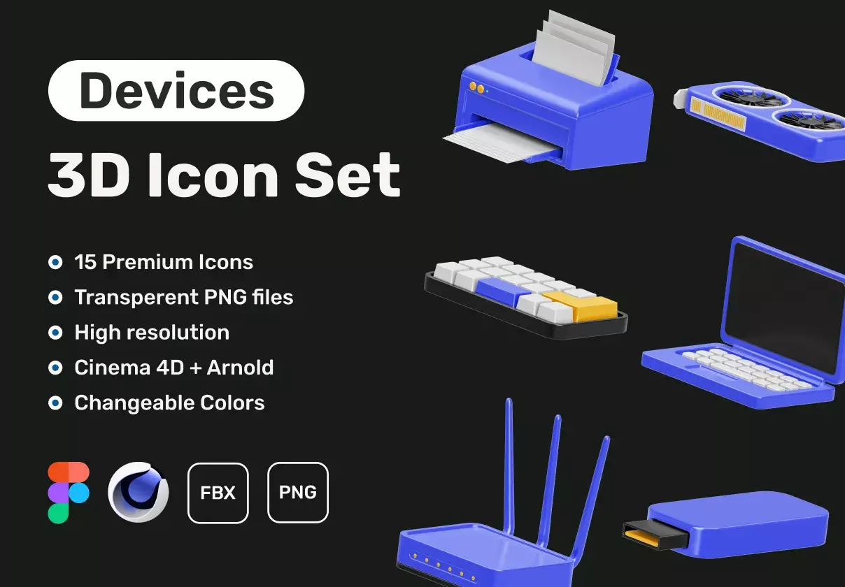 Devices 3D Icon Set