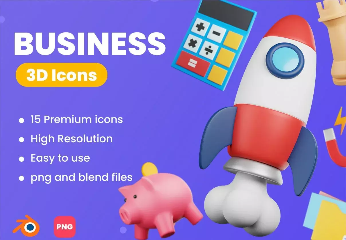 3D Business Icons