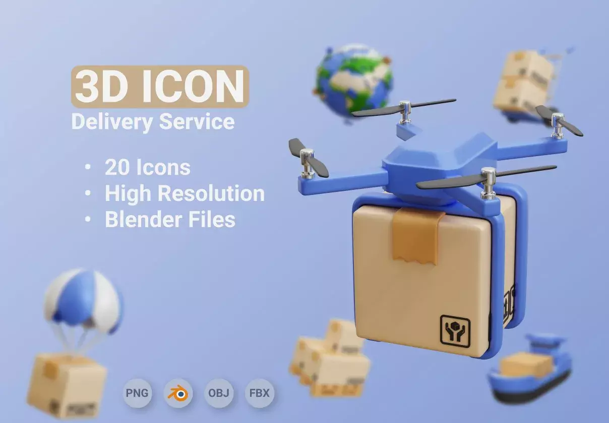 3d Delivery Service Icon Illustration