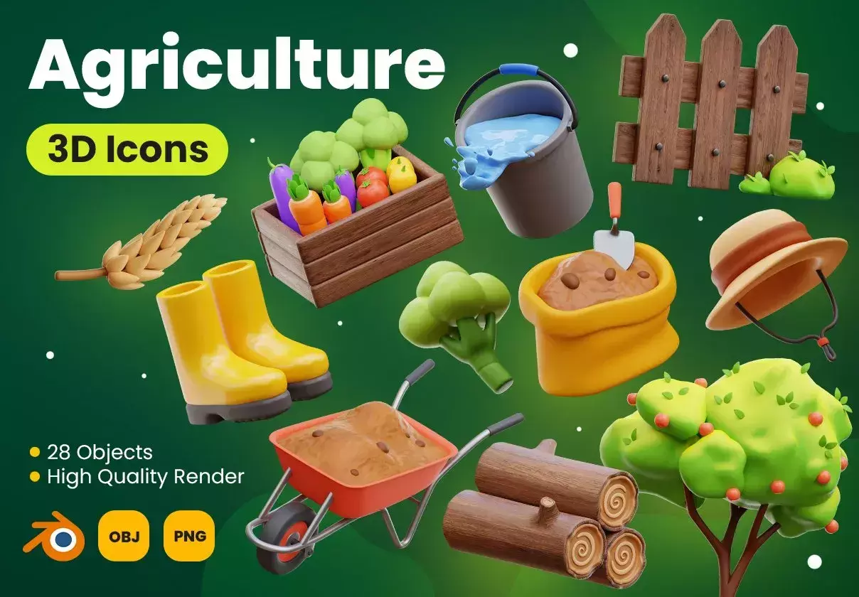 Agriculture 3D Icons