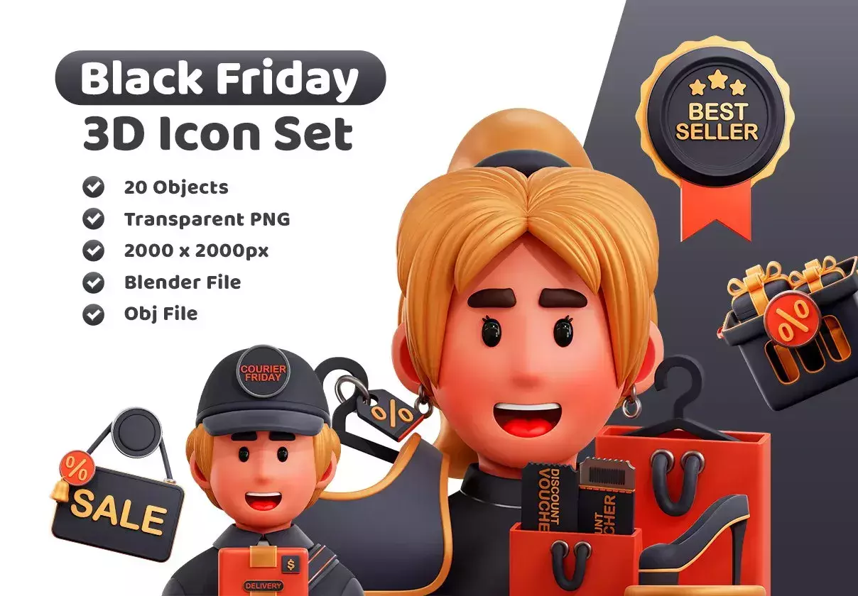 Black Friday 3D Icon