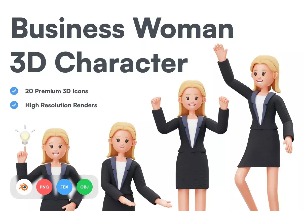 Business Woman 3D Character