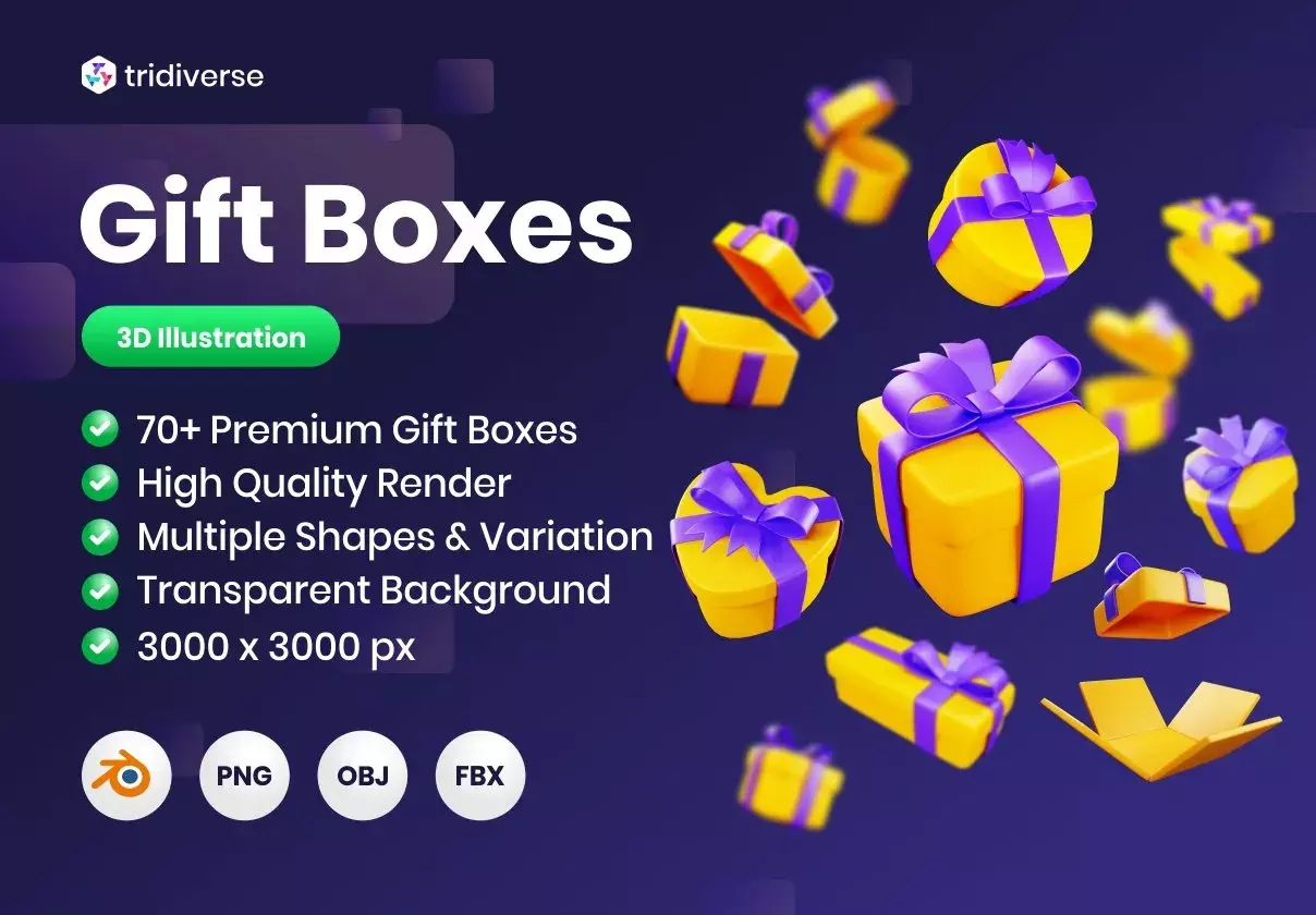 Gift Boxes - 3D Illustration