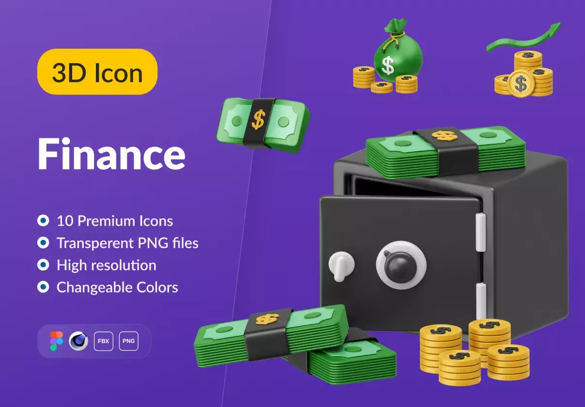 Finance 3D Icon Set