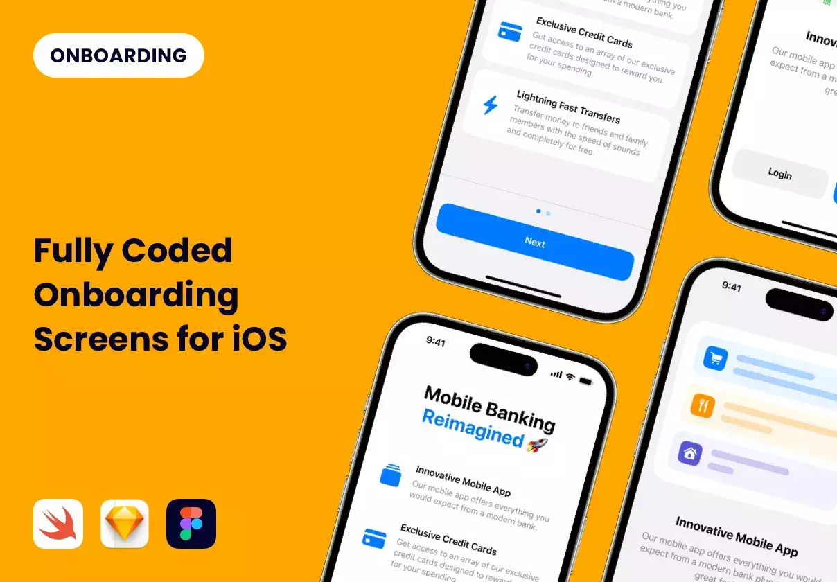 Coded Onboarding Screens for iOS