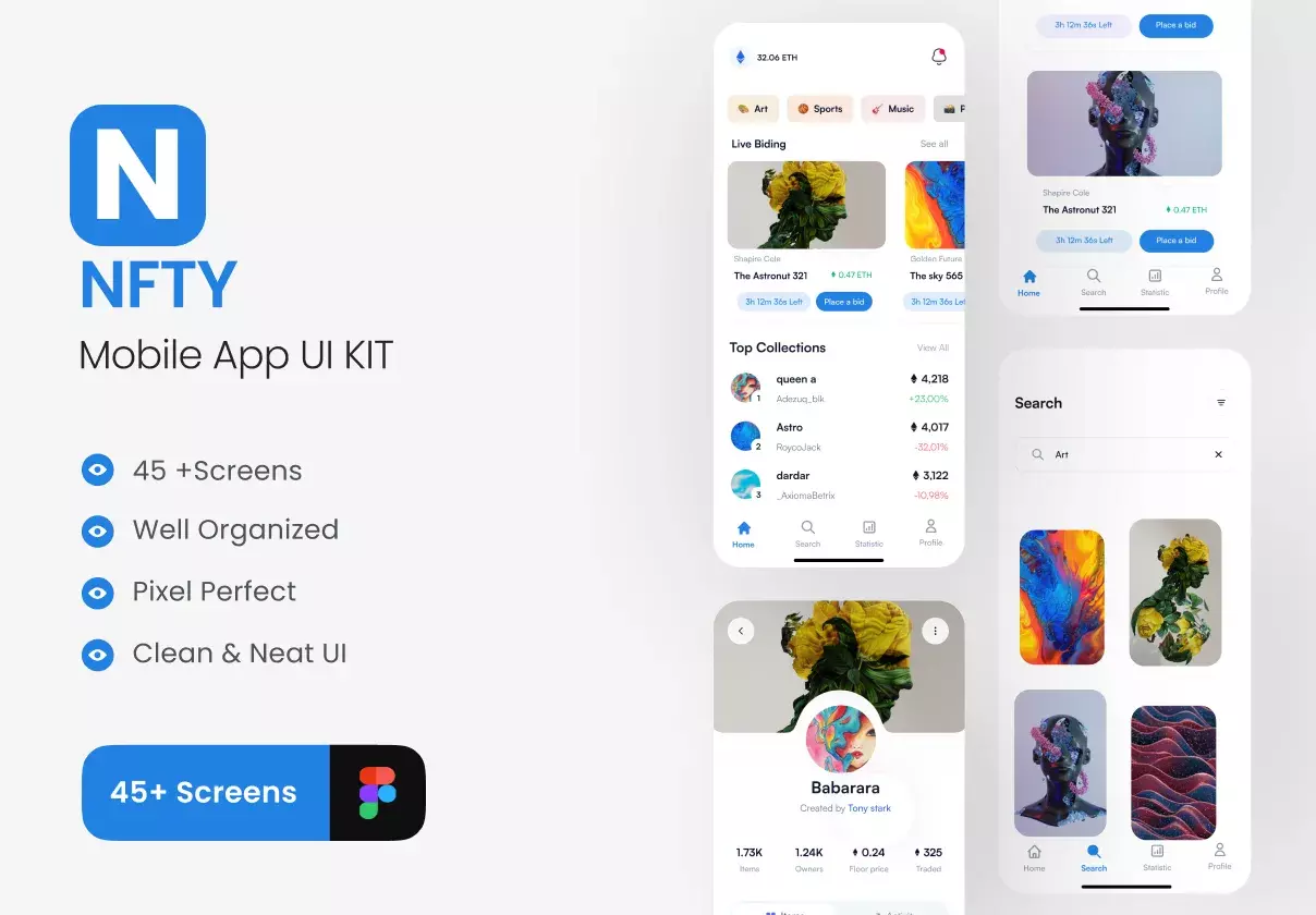 NFTY - NFT Mobile App UI KIT