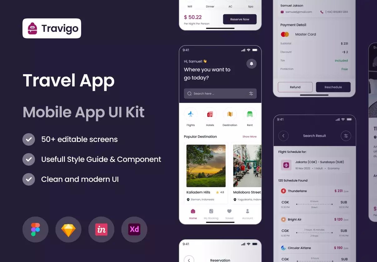 Travigo - Travel Apps UI KIT