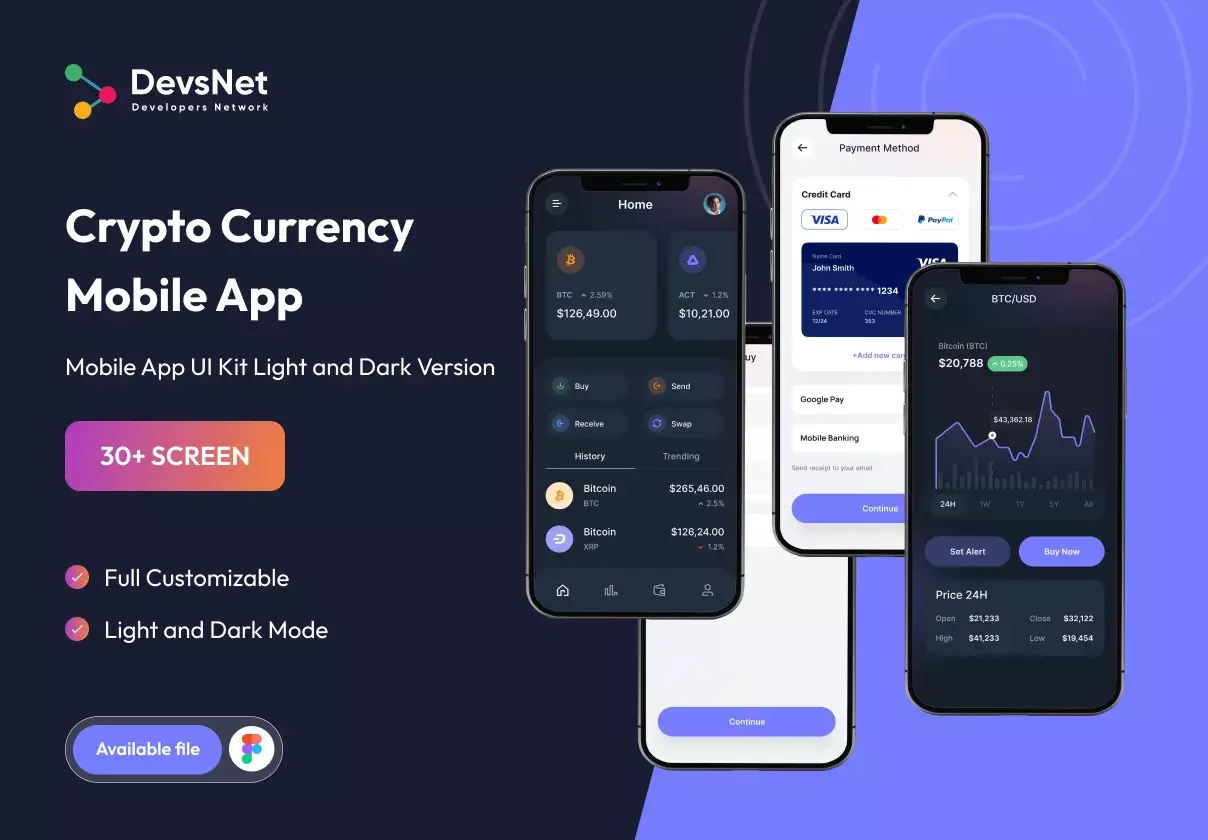 Cryptocurrency Mobile UI Kit