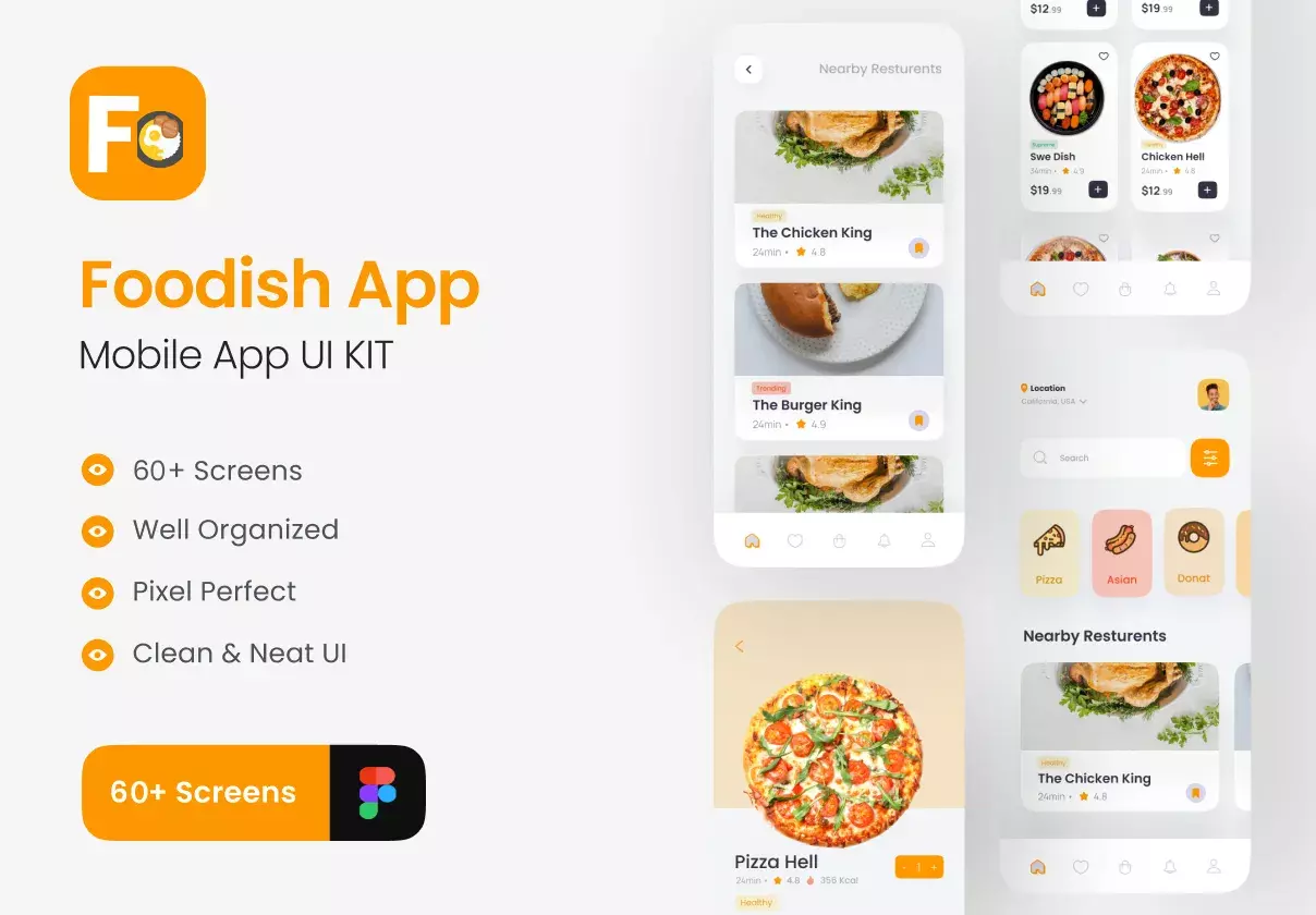 Foodish - Food Delivery App UI Kit