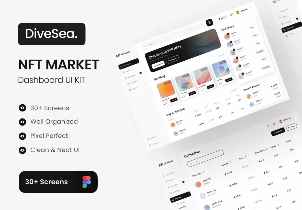 DiveSea - NFT Market Dashboard UI KIT