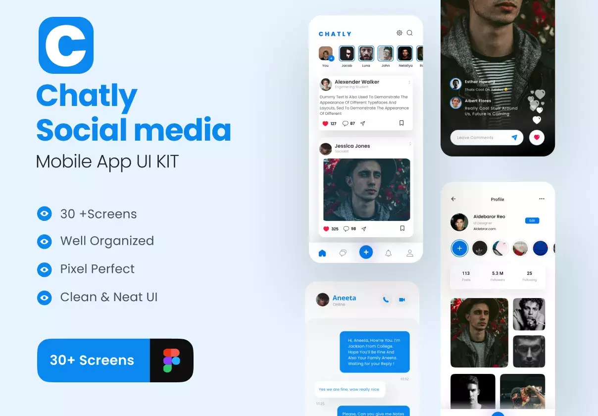 Chatly - Social Media App UI Kit