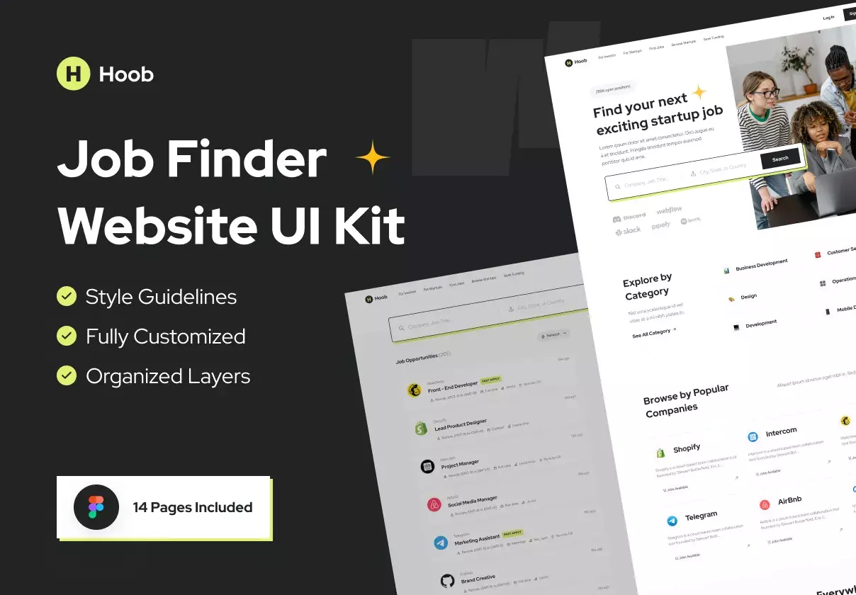 Hoob - Job Finder Website UI Kit