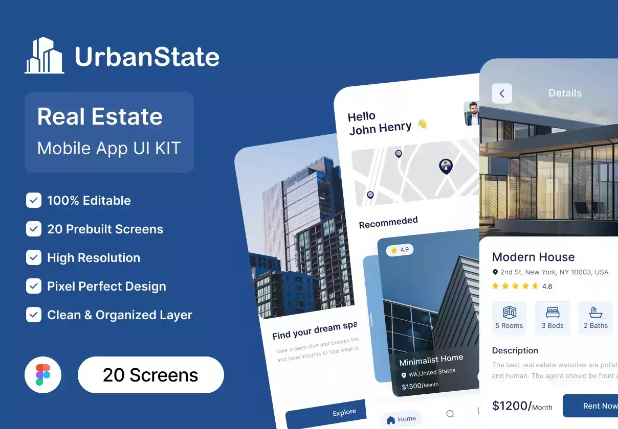 UrbanState - Real State App UI Kit