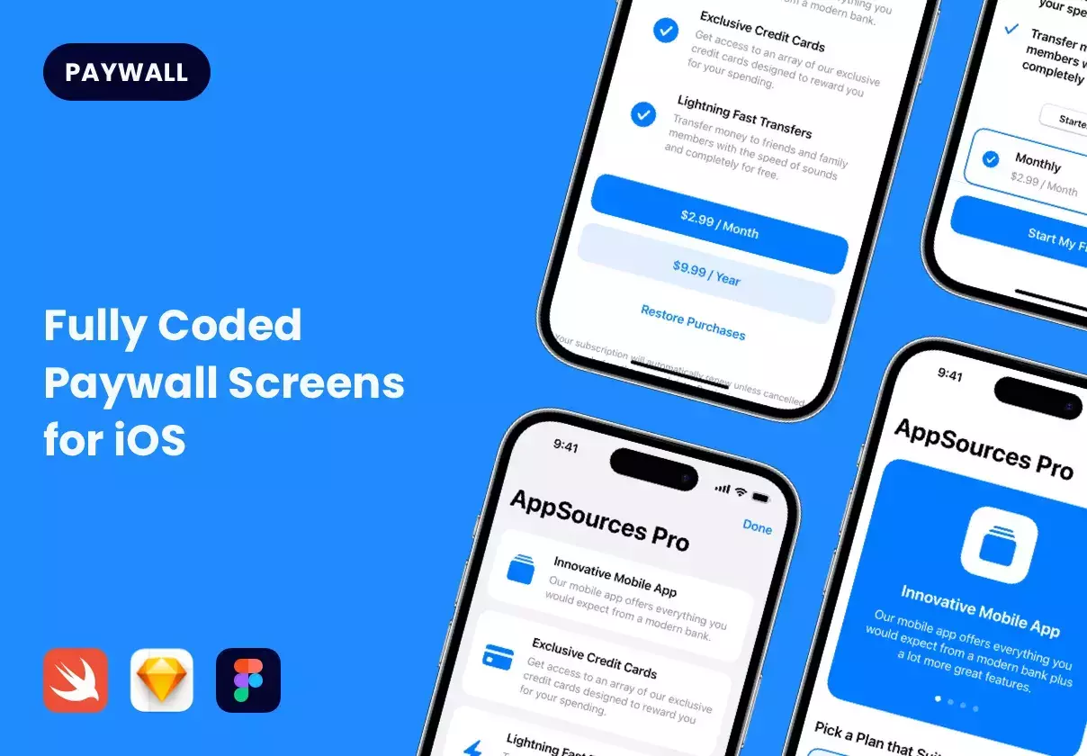 Coded Paywall Screens for iOS