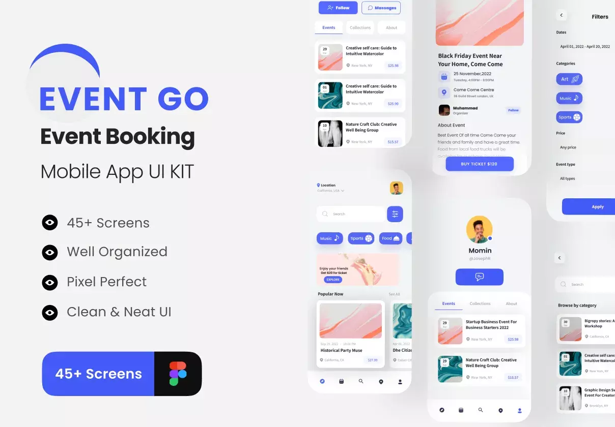 Event Go - Event Booking App UI Kit