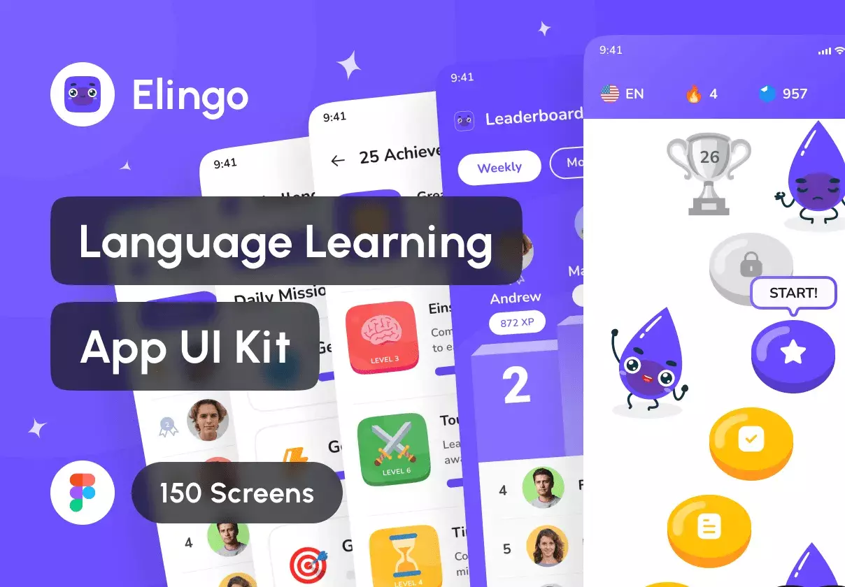 Elingo - Language Learning App UI Kit