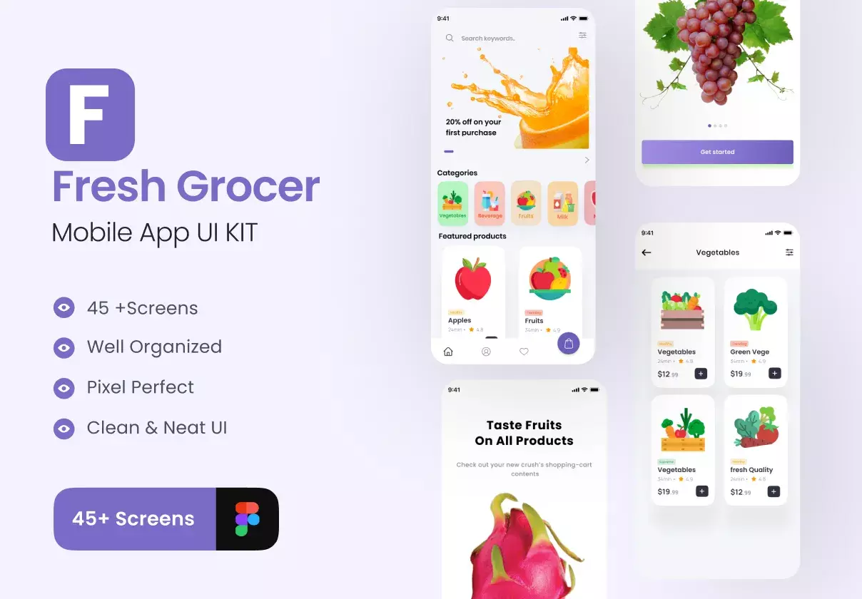 Fresh Grocer - Food Grocery App UI KIT