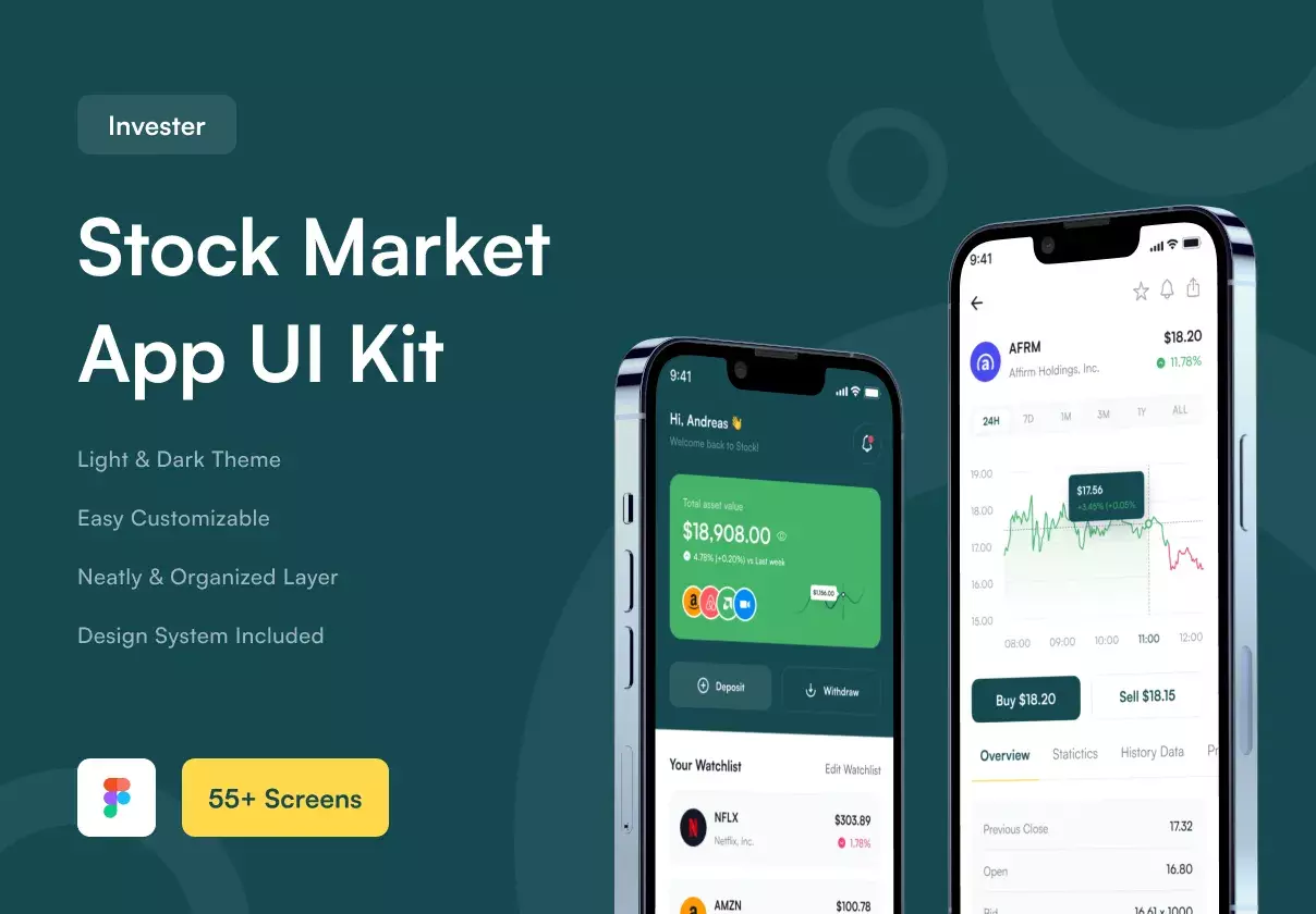 Premium & High-Quality Stock Investment App UI Kit