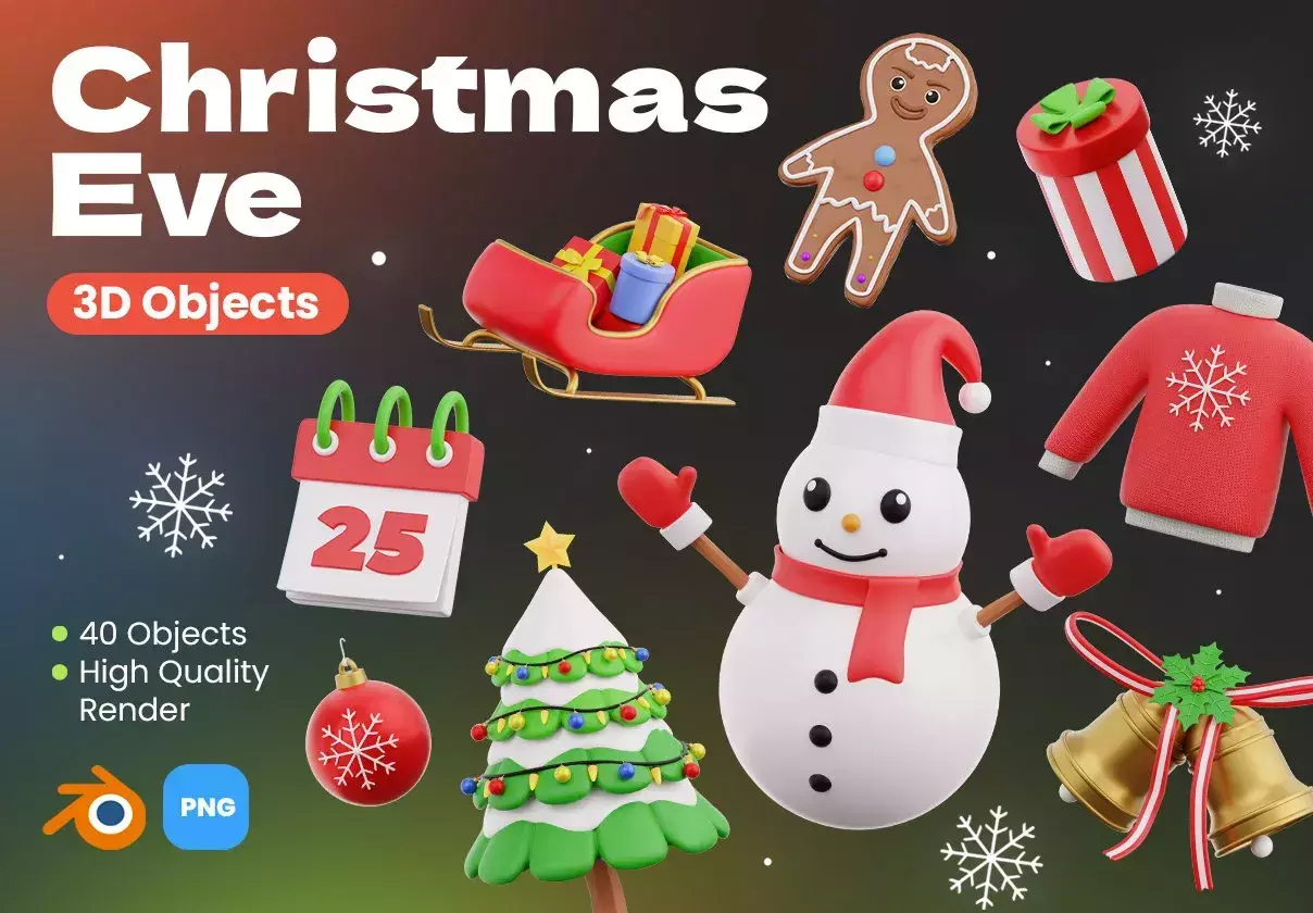 Christmas Eve 3D Icons